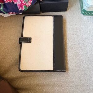 Coach Two-Tone Black and Cream Tablet Folio